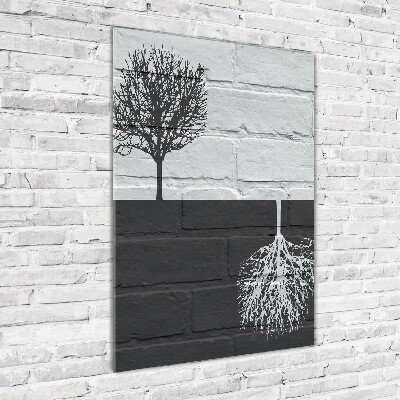 Foto obraz akrylové sklo vertikální Stromy na zdi
