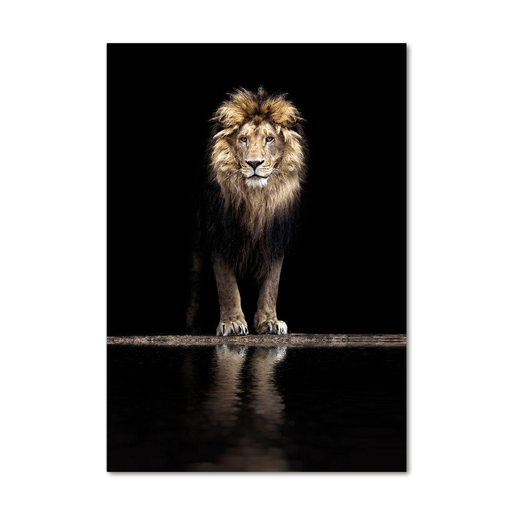 Moderní akrylový fotoobraz vertikální Portrét lva
