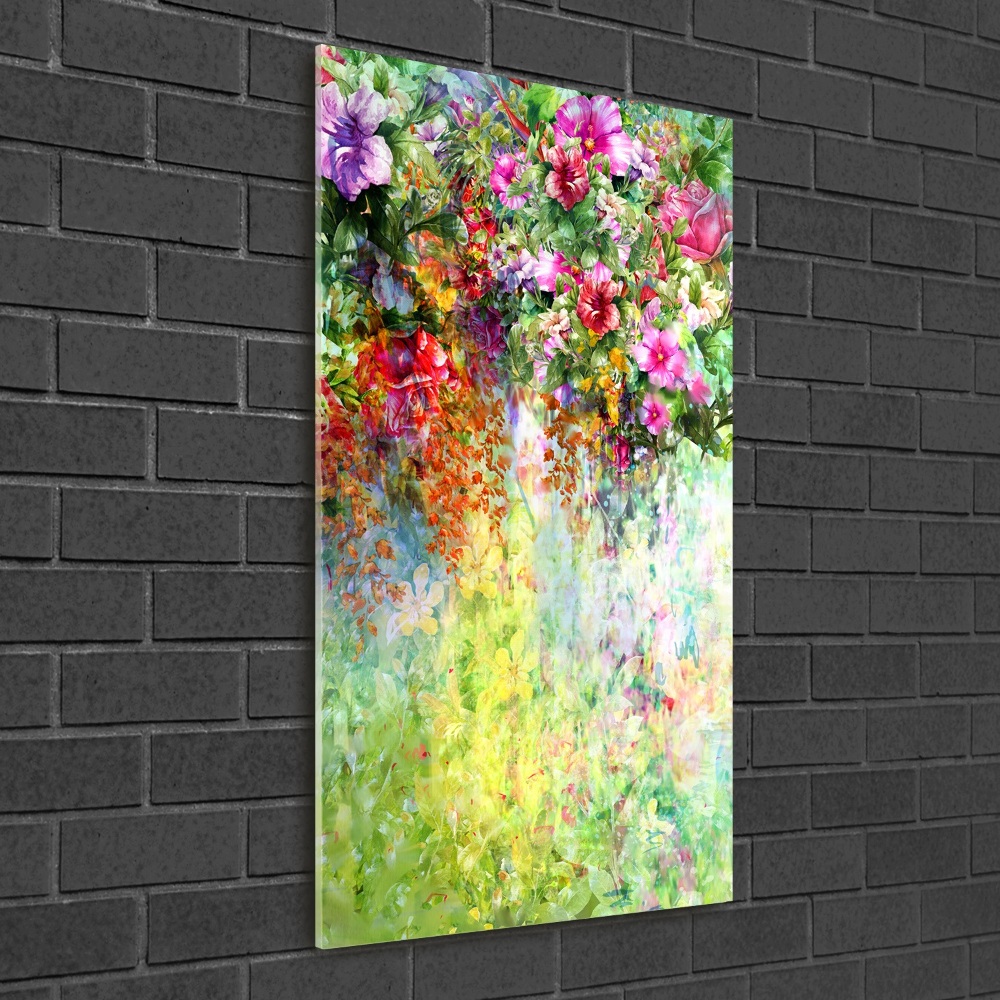 Foto obraz akrylové sklo vertikální Barevné květiny