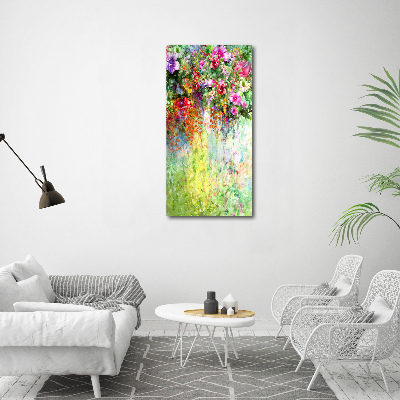 Foto obraz akrylové sklo vertikální Barevné květiny