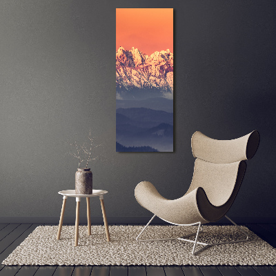 Foto obraz akryl do obýváku vertikální Panorama Tatry