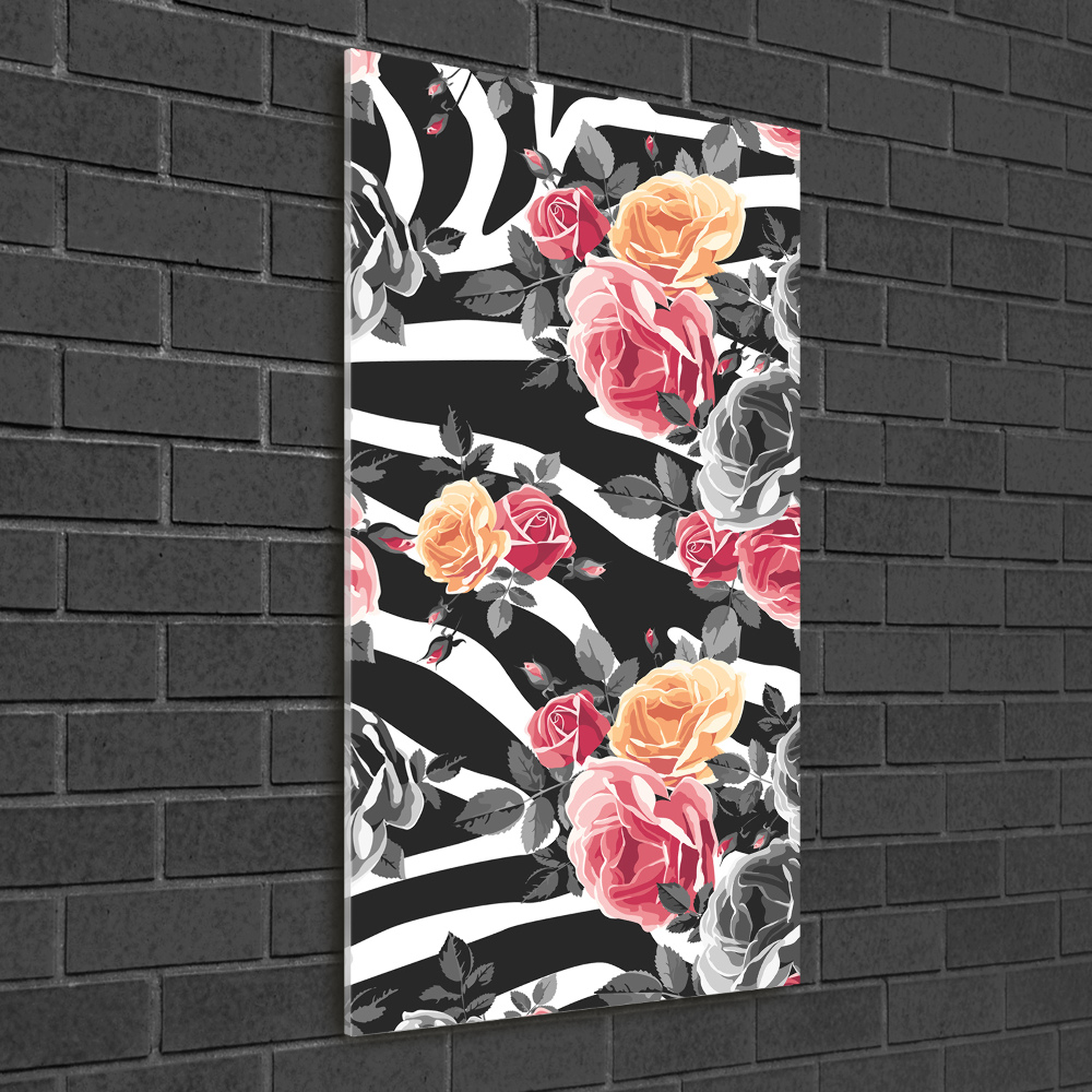 Foto obraz akrylový na stěnu vertikální Růže zebra