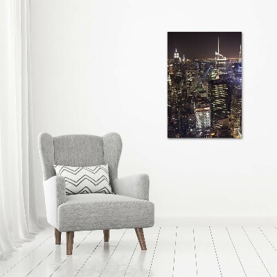 Foto obraz akryl do obýváku vertikální Nový York noc