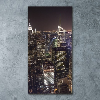 Foto obraz akryl do obýváku vertikální Nový York noc