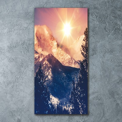 Foto obraz akrylový vertikální Slunce nad horami