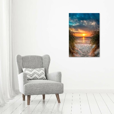 Foto obraz akrylový vertikální Západ slunce moře