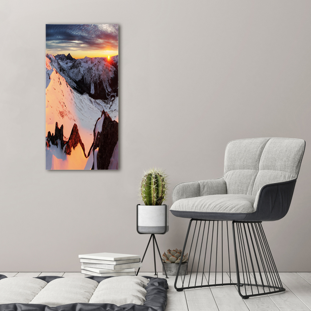 Foto obraz akrylový na stěnu vertikální Hory zima
