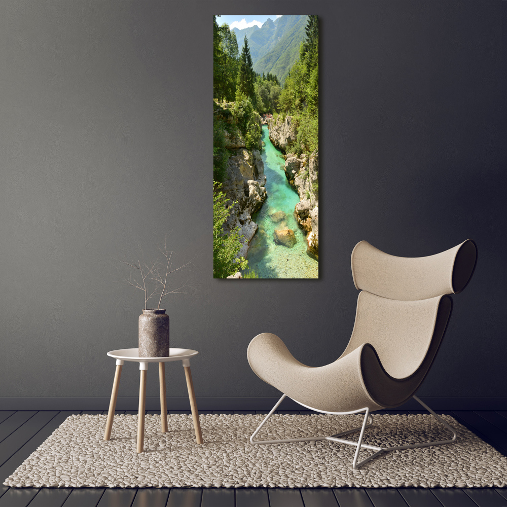 Moderní akrylový fotoobraz vertikální Horský potok