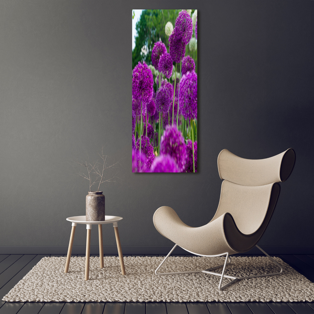 Foto obraz akryl do obýváku vertikální Květy česneku