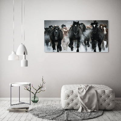 Moderní fotoobraz canvas na rámu Koně ve cvalu