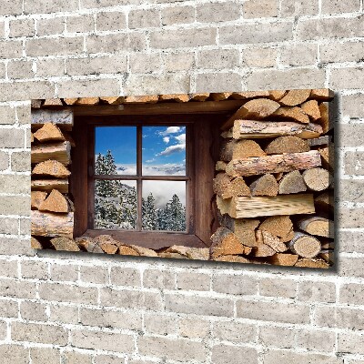 Foto-obraz canvas do obýváku Zima za oknem