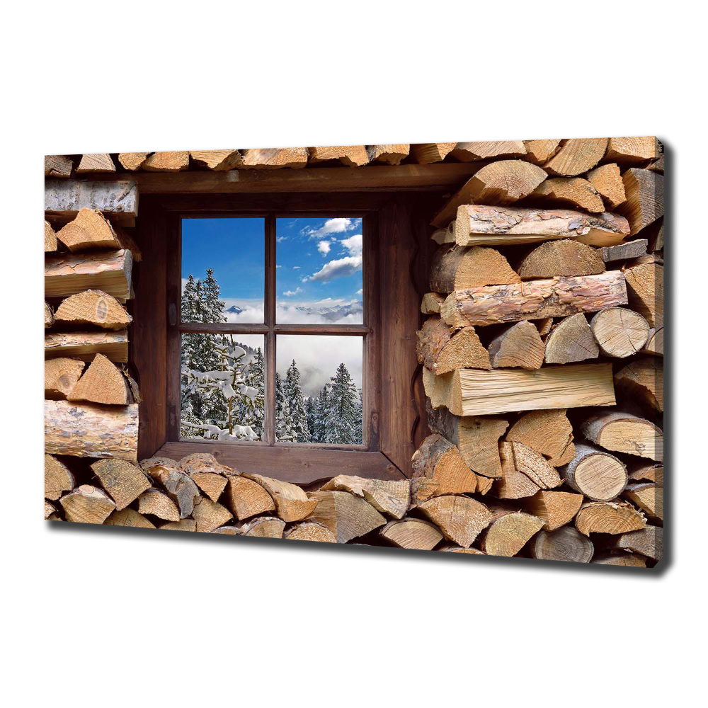 Foto-obraz canvas do obýváku Zima za oknem