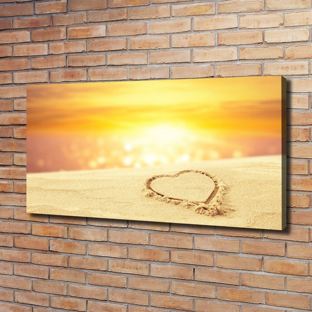Foto obraz canvas Srdce v písku