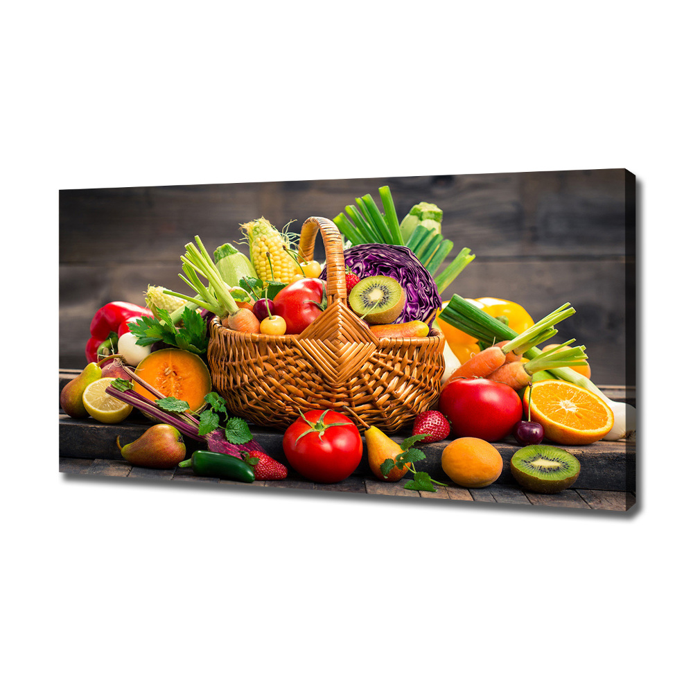Moderní obraz canvas na rámu Koš zeleniny ovoce