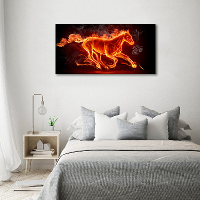 Foto obraz tištěný na plátně Kůň v plamenech