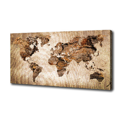 Foto obraz canvas Mapa světa dřevo