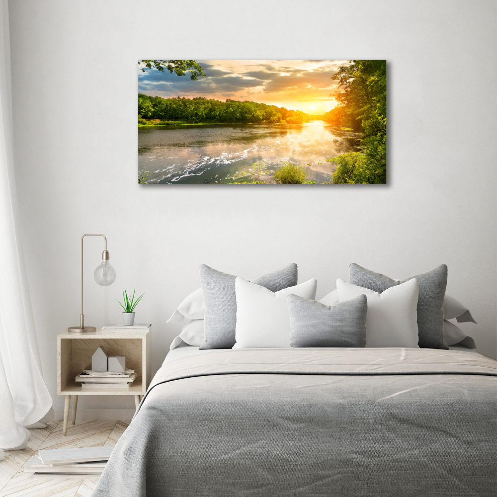 Foto obraz na plátně Soumrak nad řekou