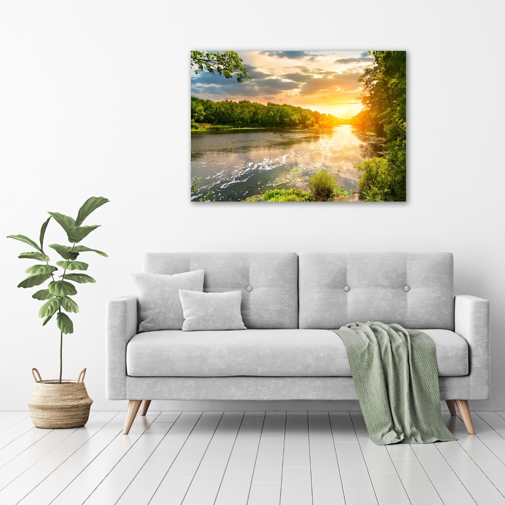 Foto obraz na plátně Soumrak nad řekou