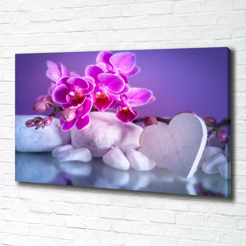 Foto obraz canvas Orchidej a srdce