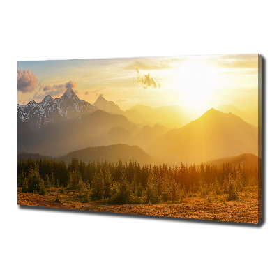 Foto obraz canvas Západ slunce hory