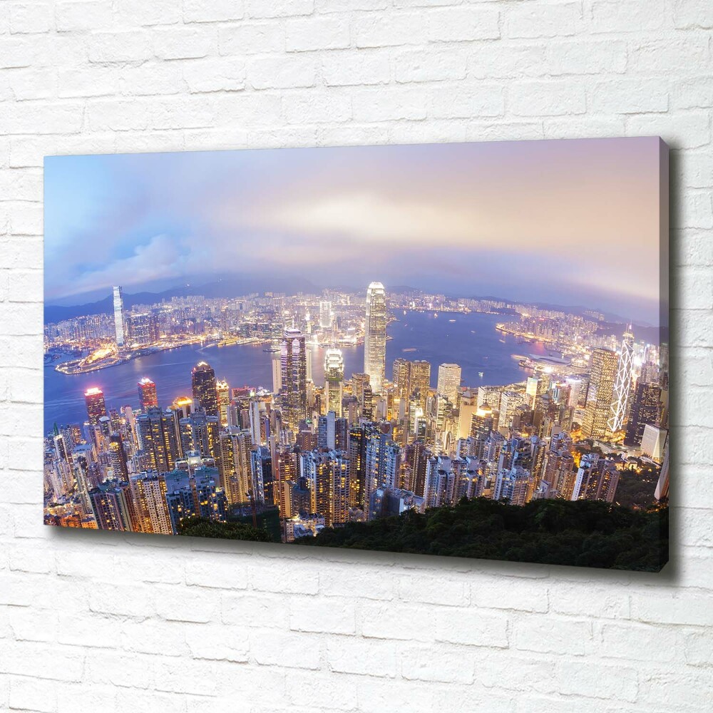 Foto-obraz canvas do obýváku Hongkong panorama