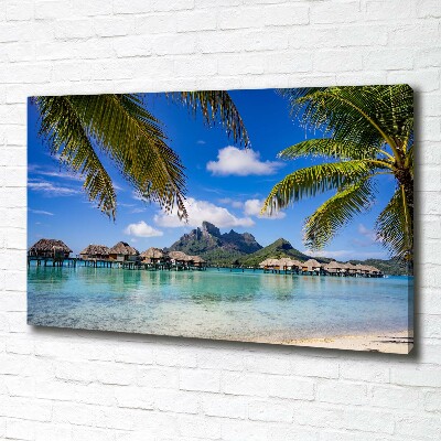 Foto obraz canvas Palmy na Bora Bora