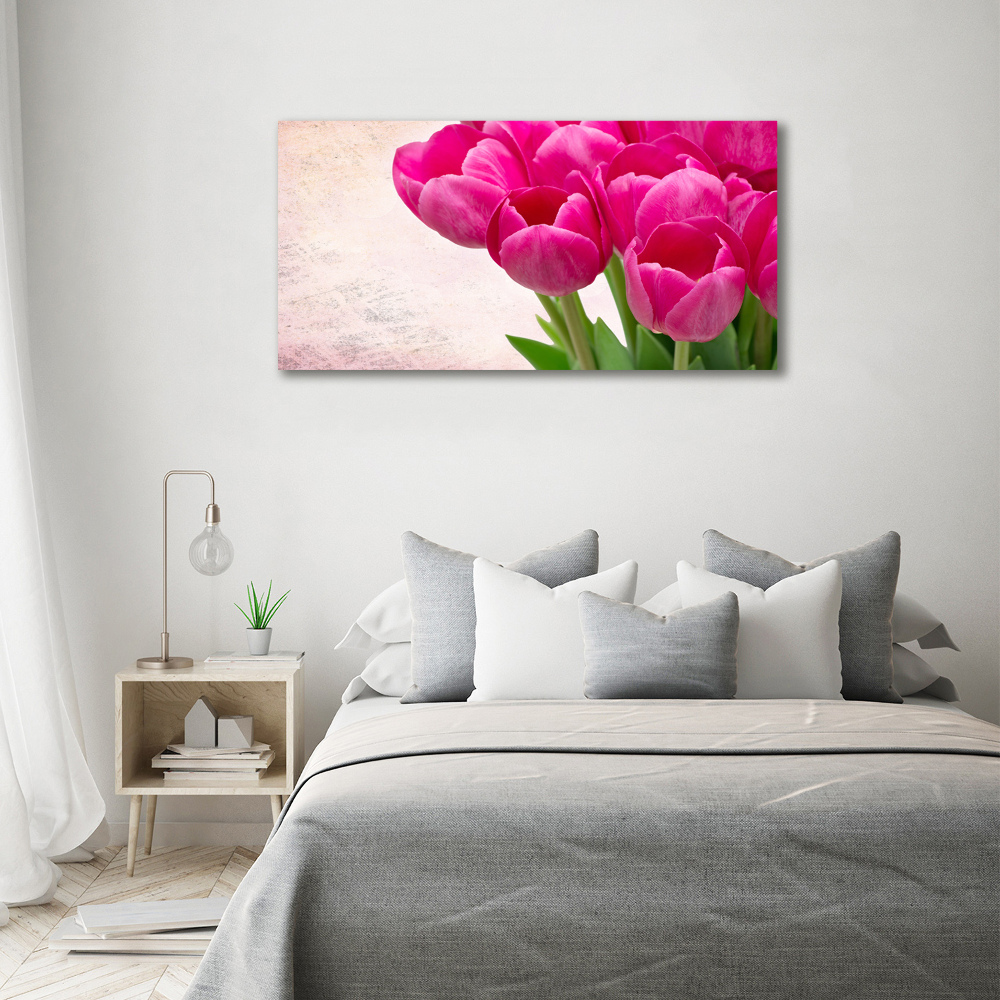 Moderní obraz canvas na rámu Růžové tulipány