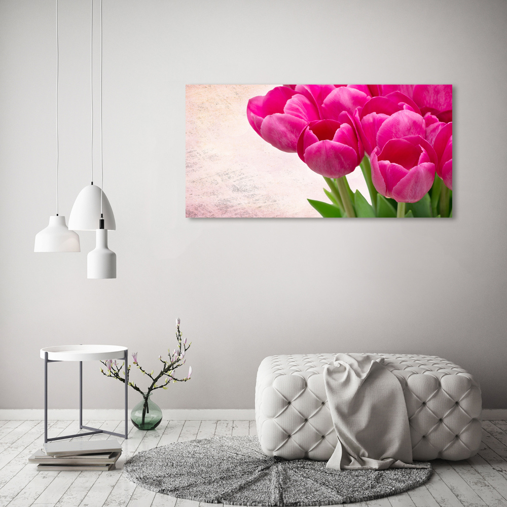 Moderní obraz canvas na rámu Růžové tulipány