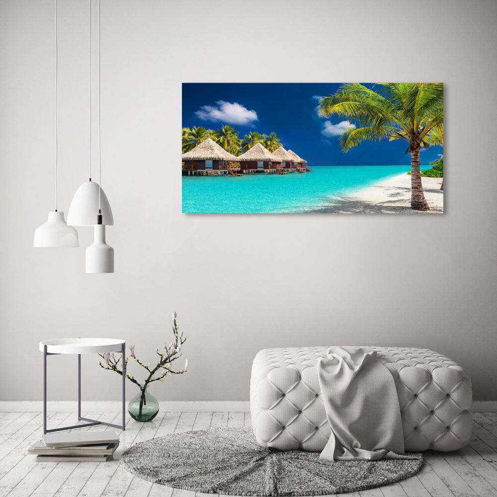 Foto obraz na plátně Maledivy bungalovy