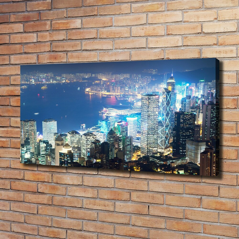 Foto obraz na plátně do obýváku Noční Hongkong