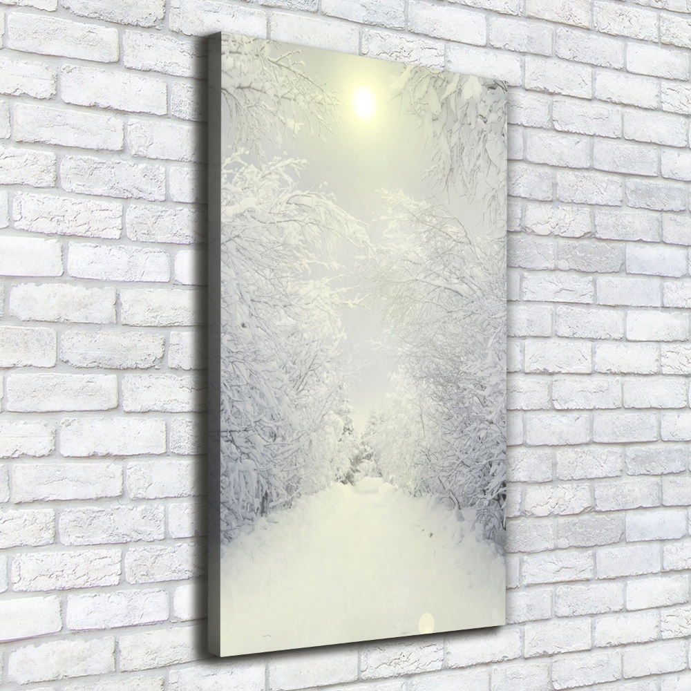 Vertikální Vertikální Foto obraz na plátně do obýváku Les zima