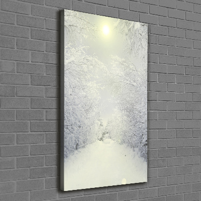 Vertikální Vertikální Foto obraz na plátně do obýváku Les zima