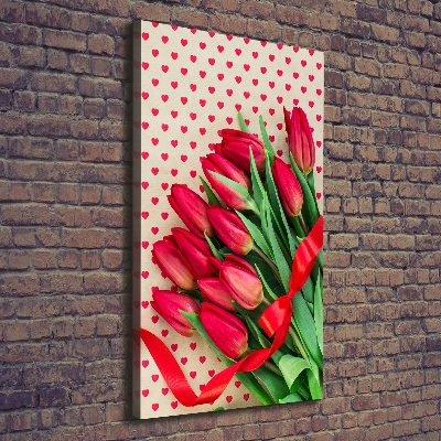 Vertikální Foto obraz na plátně Červené tulipány