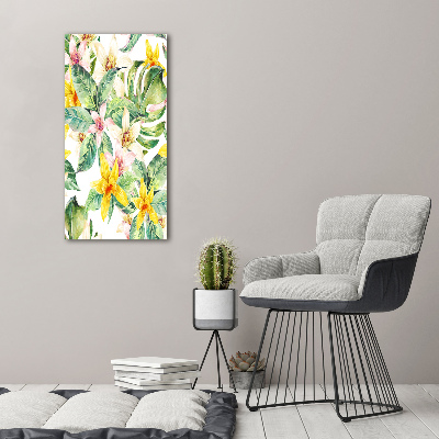 Vertikální Foto obraz na plátně Tropické květiny