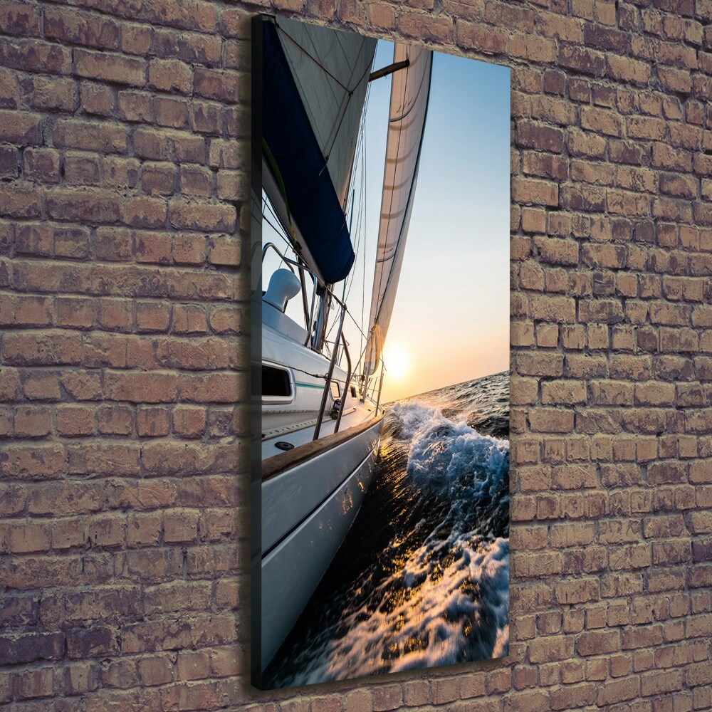 Vertikální Foto obraz na plátně Jachta na moři