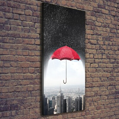 Vertikální Foto obraz na plátně Deštník nad městem