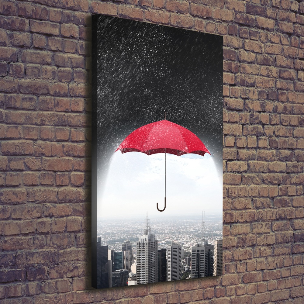 Vertikální Foto obraz na plátně Deštník nad městem