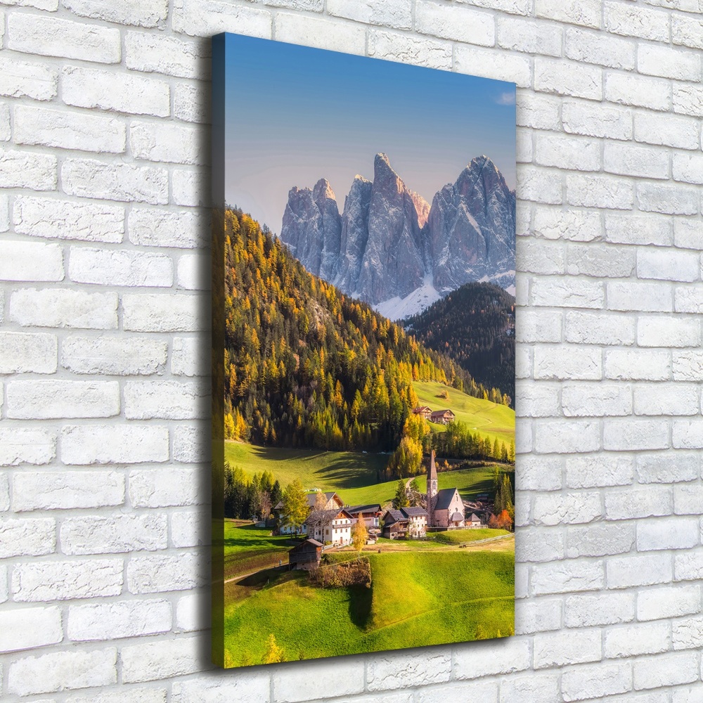 Vertikální Foto obraz na plátně Mestečko v horách
