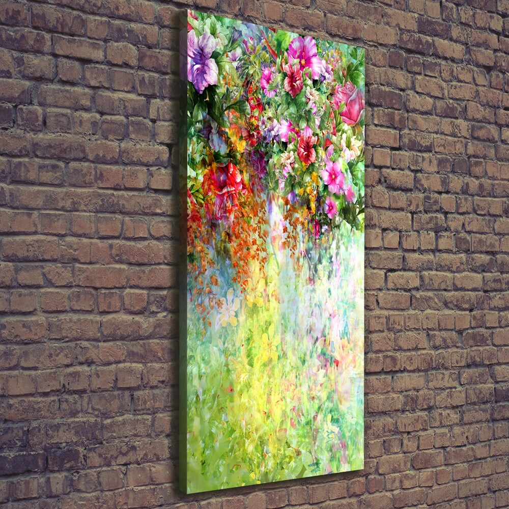 Vertikální Foto obraz na plátně Barevné květiny