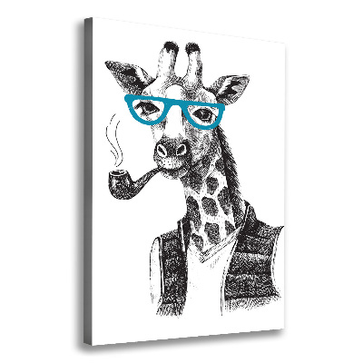 Vertikální Foto obraz na plátně Žirafa v brýlích