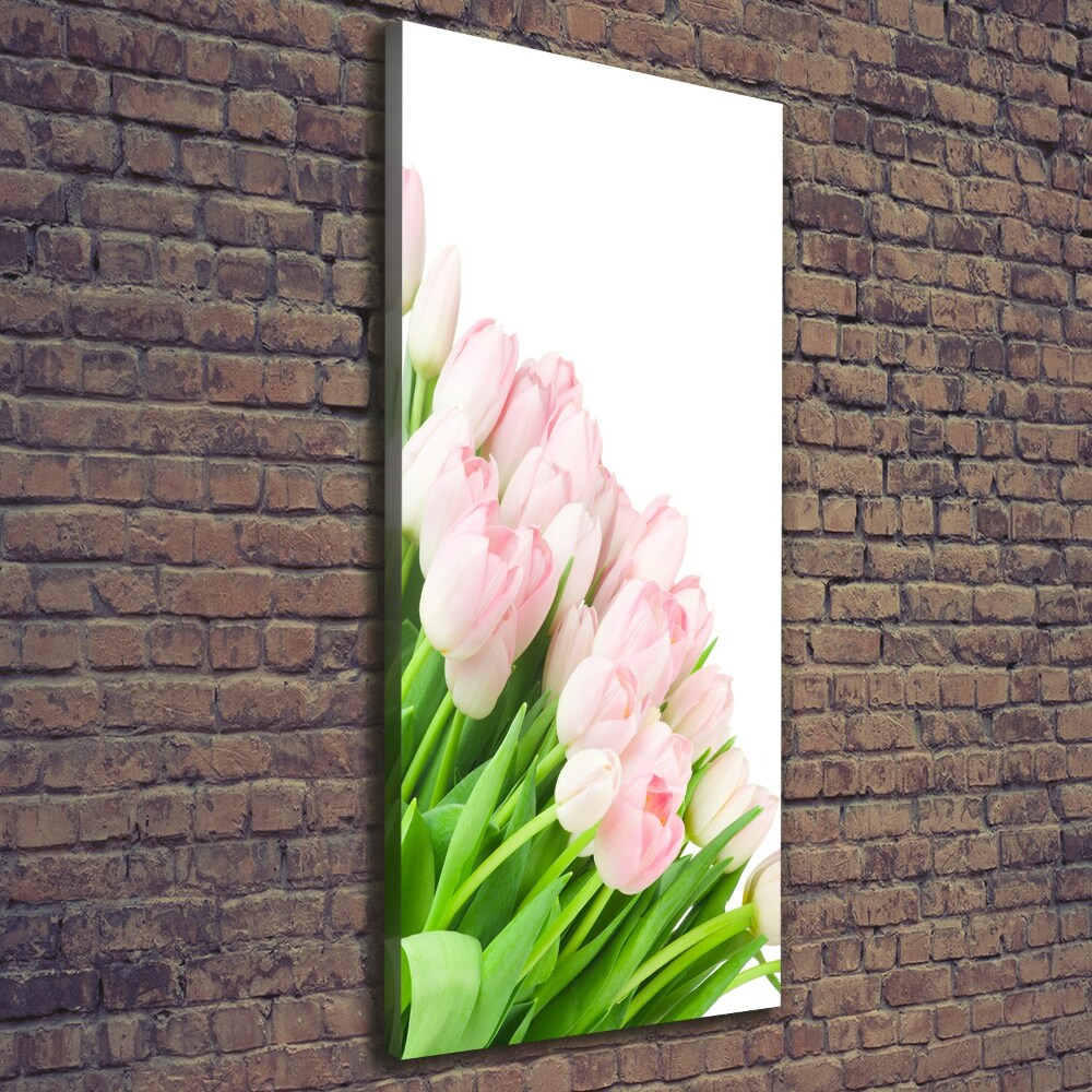 Vertikální Foto obraz na plátně Růžové tulipány