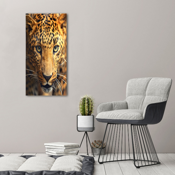 Vertikální Moderní obraz canvas na rámu Leopard