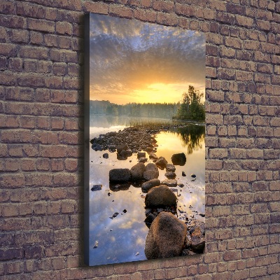 Vertikální Moderní obraz canvas na rámu Jezero