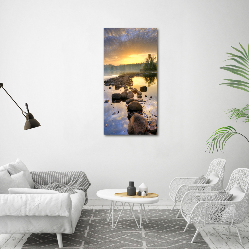 Vertikální Moderní obraz canvas na rámu Jezero
