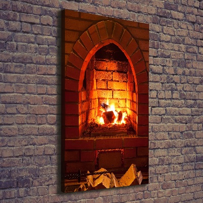 Vertikální Foto obraz na plátně Oheň v krbu