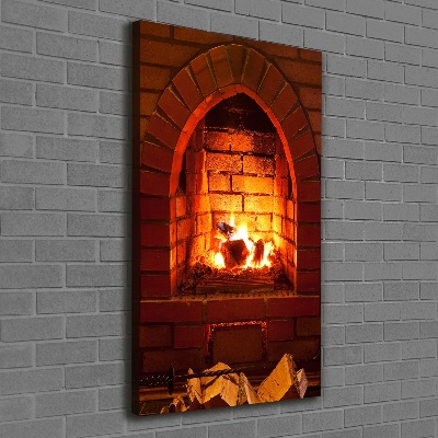 Vertikální Foto obraz na plátně Oheň v krbu