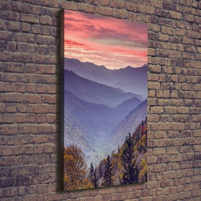 Vertikální Foto obraz na plátně Mlha nad horama