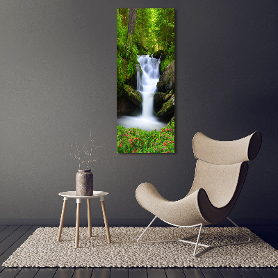 Vertikální Foto obraz na plátně Vodopád v lese