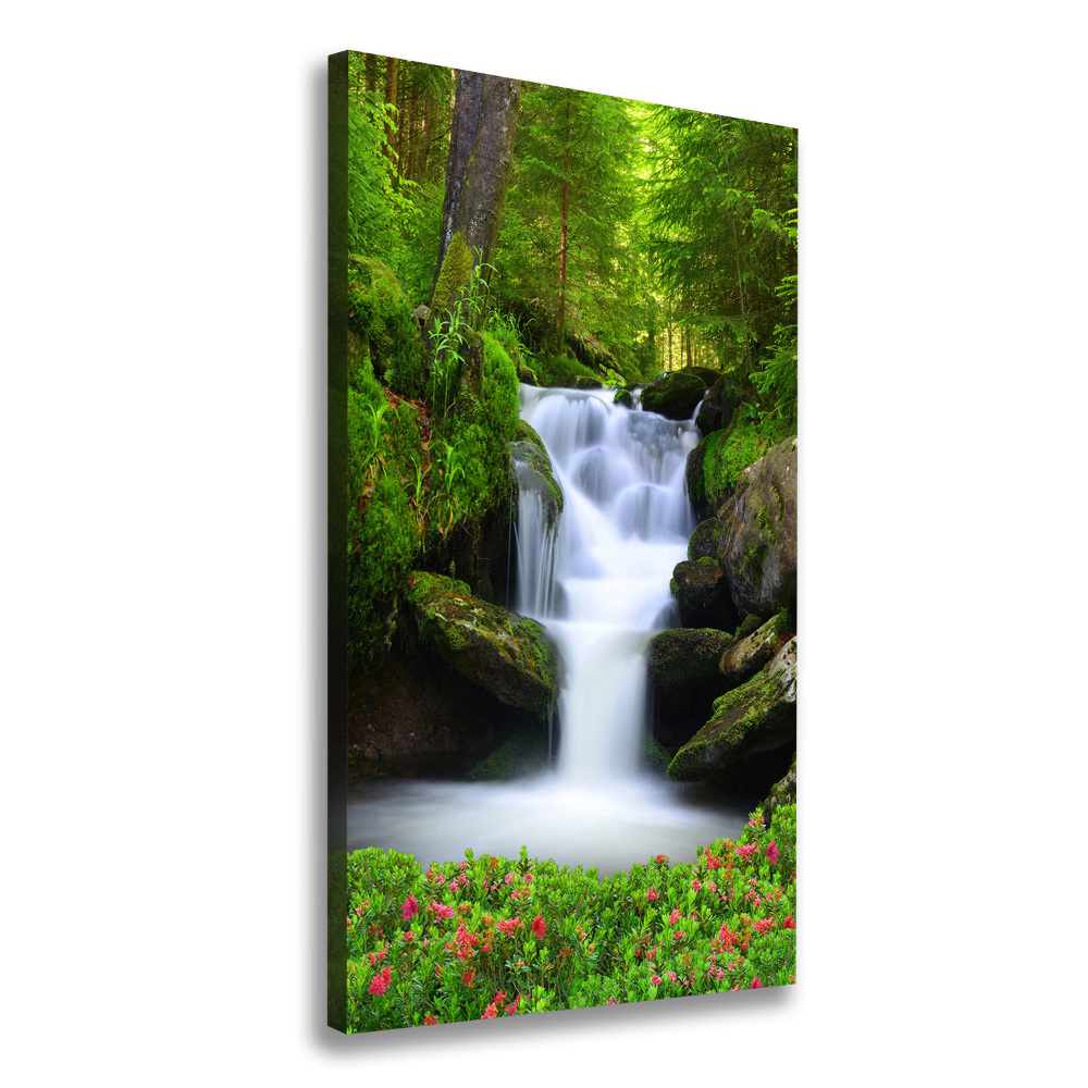 Vertikální Foto obraz na plátně Vodopád v lese