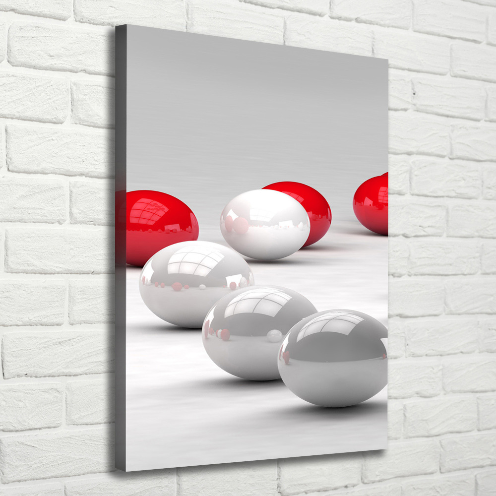 Vertikální Foto obraz na plátně Červeno-bílé koule